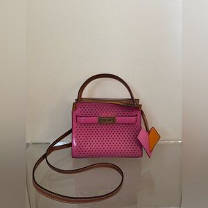 Tory Burch Lee Radziwill Petite Bag Leather Crazy Pink